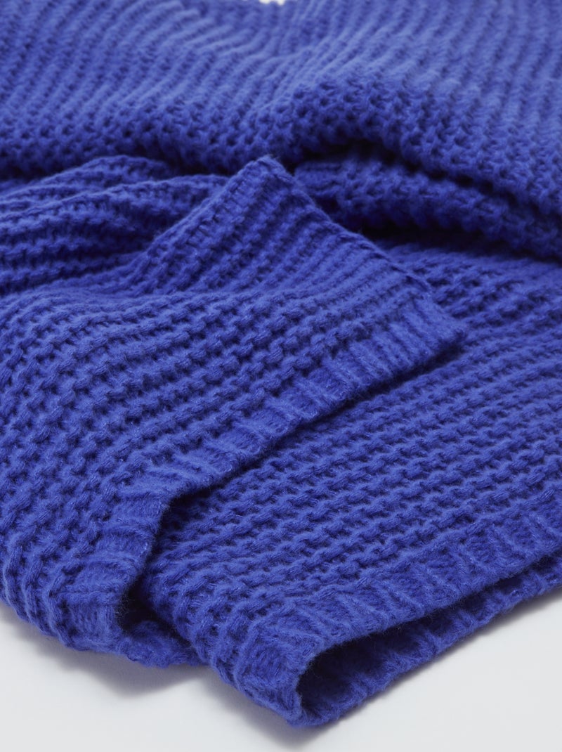 Couverture grosse maille - Kiabi Home Bleu - Kiabi