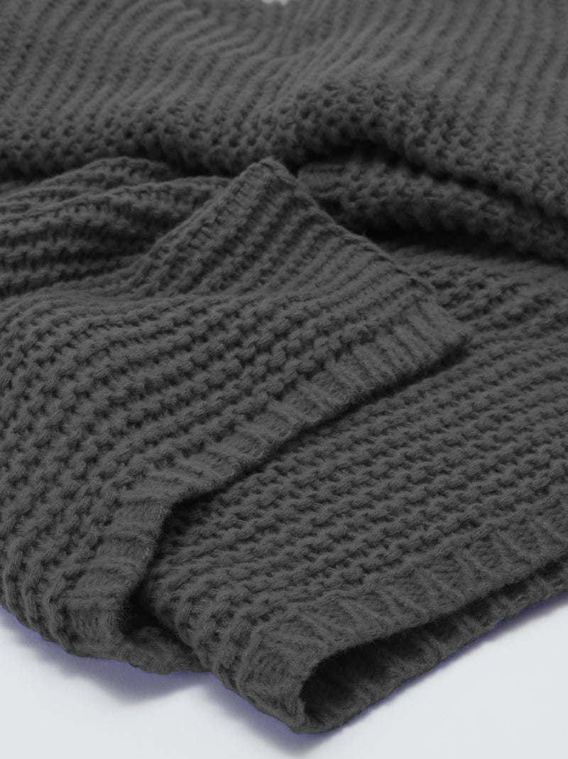 Couverture grosse maille - Kiabi Home GRIS - Kiabi