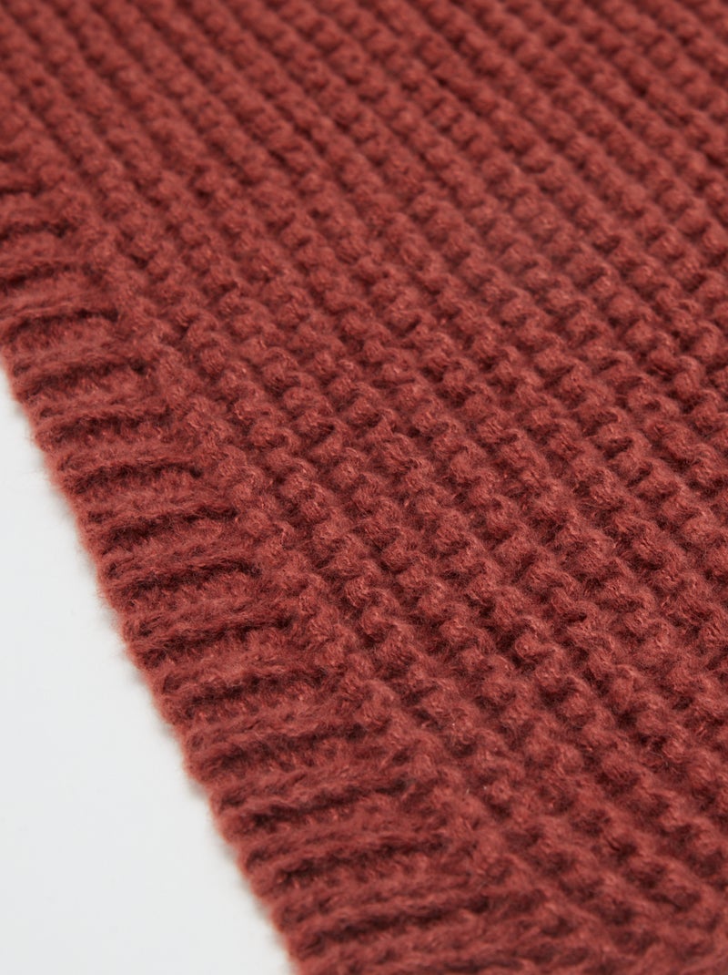 Couverture grosse maille 160 x 130 cm - Kiabi Home Marron - Kiabi