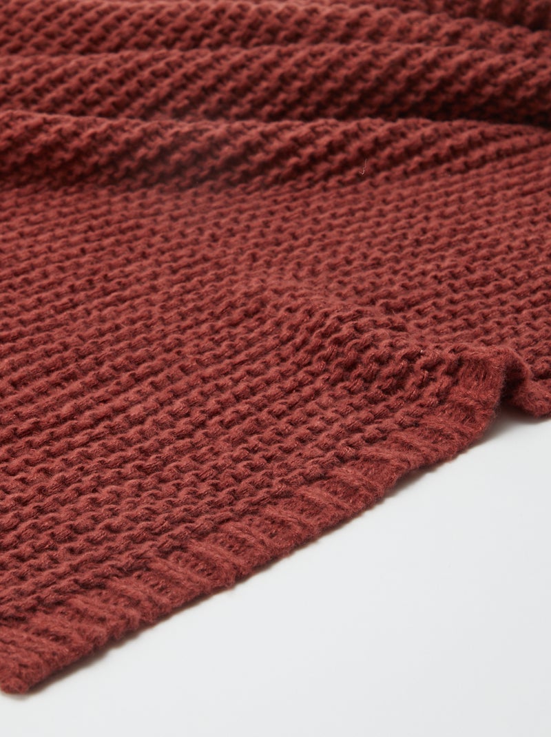 Couverture grosse maille 160 x 130 cm - Kiabi Home Marron - Kiabi