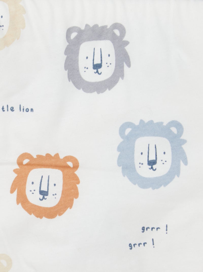 Couverture imprimé avec intérieur effet polaire Blanc - Kiabi