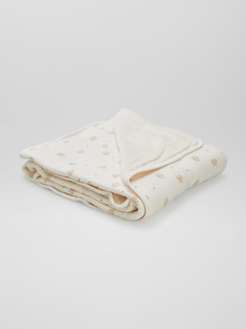 Couverture imprimé avec intérieur polaire Beige - Kiabi