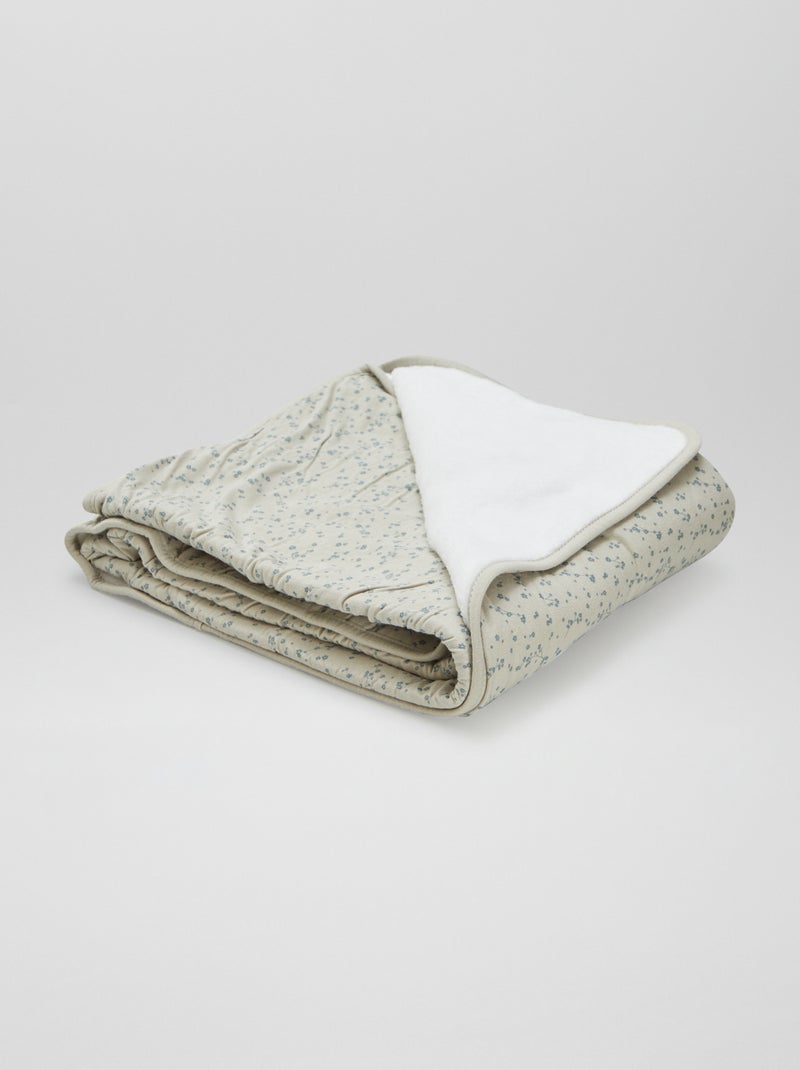 Couverture imprimé avec intérieur polaire Vert - Kiabi