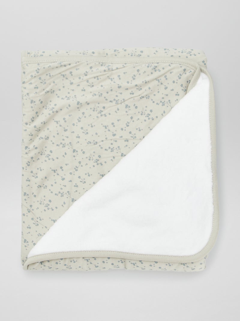 Couverture imprimé avec intérieur polaire Vert - Kiabi