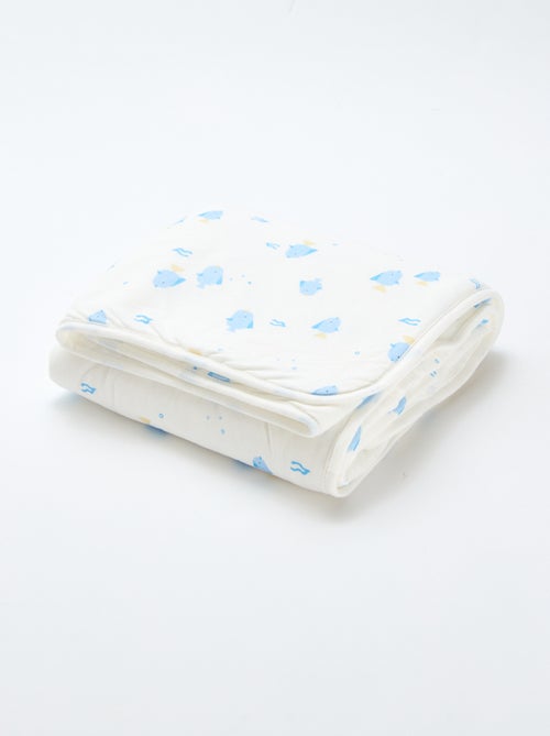 Couverture imprimé en coton jersey - Kiabi