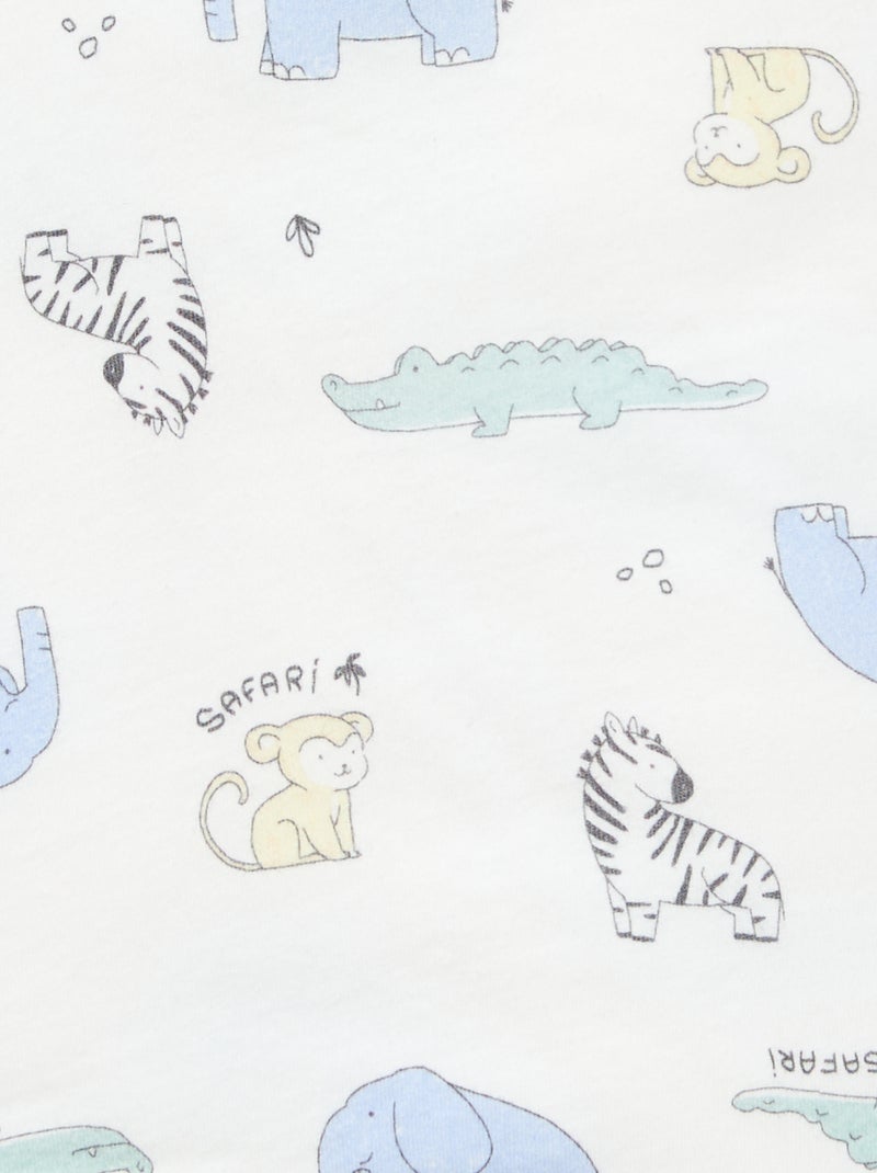 Couverture imprimé en coton jersey Blanc - Kiabi