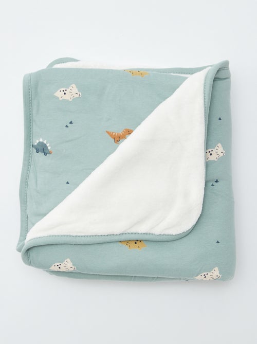 Couverture imprimé en coton jersey - Kiabi