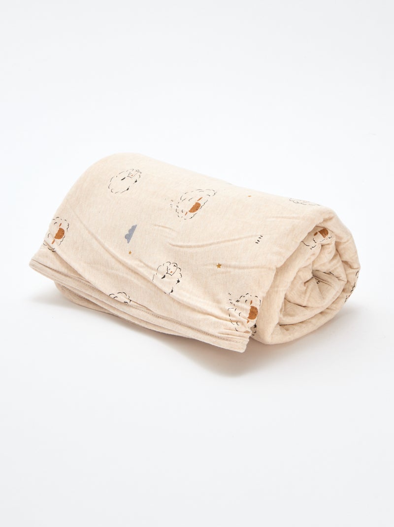Couverture imprimée avec intérieur effet polaire Beige - Kiabi