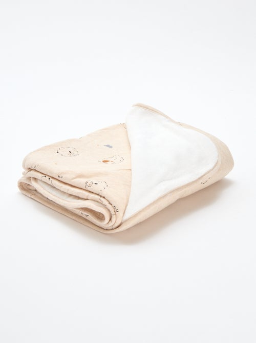 Couverture imprimée avec intérieur effet polaire - Kiabi