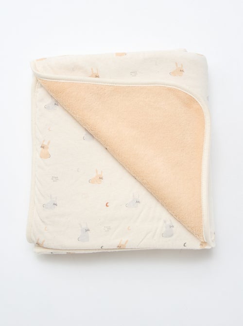 Couverture imprimée avec intérieur effet polaire - Kiabi