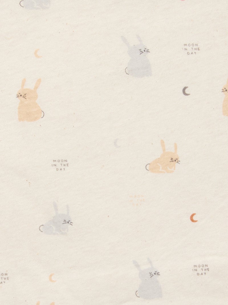 Couverture imprimée avec intérieur effet polaire Beige - Kiabi