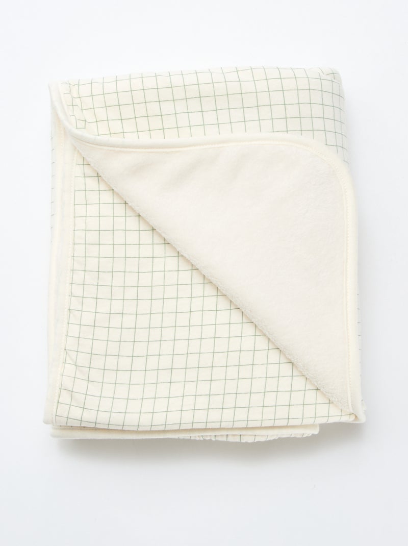 Couverture imprimée avec intérieur effet polaire Blanc - Kiabi