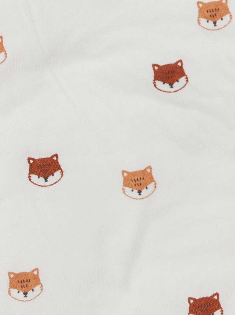 Couverture imprimée avec intérieur effet polaire Blanc 'renard' - Kiabi