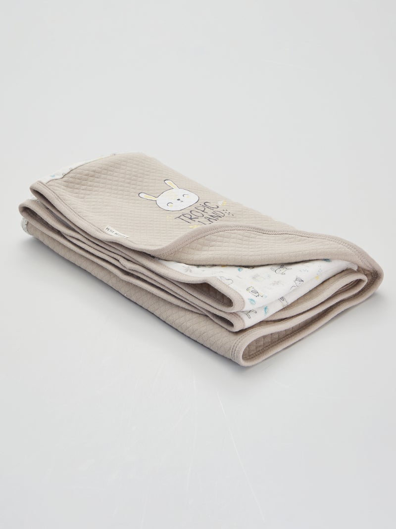 Couverture imprimée Beige - Kiabi