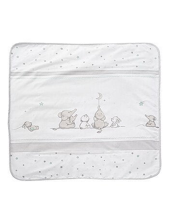 Couverture imprimée éléphant en coton et polaire 80 x 80 cm 'Sternenzauber' ROBA
