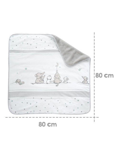 Couverture imprimée éléphant en coton et polaire 80 x 80 cm 'Sternenzauber' ROBA - Kiabi