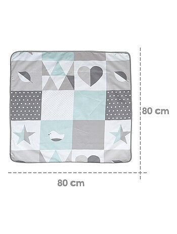 Couverture imprimée en coton et polaire 80 x 80 cm 'Happy Patch' ROBA