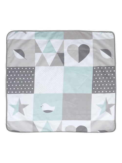 Couverture imprimée en coton et polaire 80 x 80 cm 'Happy Patch' ROBA - Kiabi