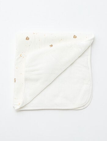 Couverture imprimée en coton jersey et polaire