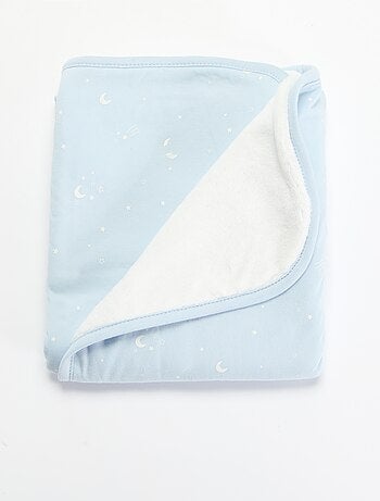 Couverture imprimée en coton jersey et polaire