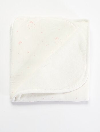 Couverture imprimée en coton jersey et polaire