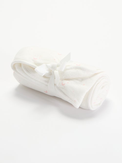 Couverture imprimée  en coton jersey et polaire - Kiabi