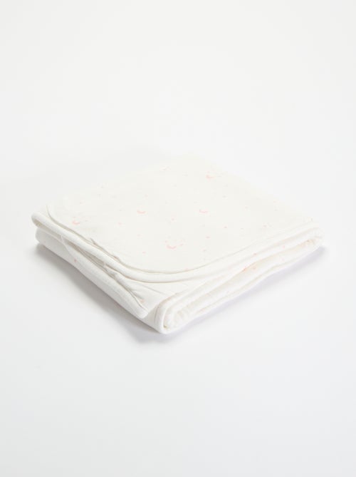 Couverture imprimée  en coton jersey et polaire - Kiabi