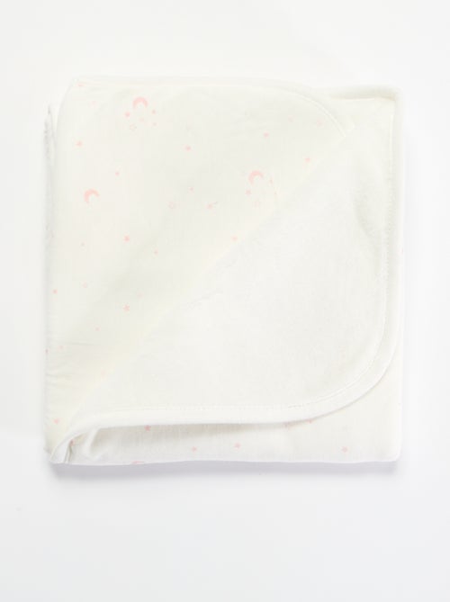 Couverture imprimée  en coton jersey et polaire - Kiabi