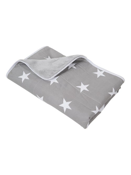 Couverture imprimée étoile en coton et polaire 80 x 80 cm 'Little Stars' ROBA - Kiabi