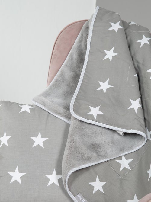 Couverture imprimée étoile en coton et polaire 80 x 80 cm 'Little Stars' ROBA - Kiabi