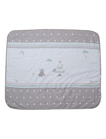 Couverture imprimée ours en coton et polaire 80 x 80 cm 'Indibear' ROBA