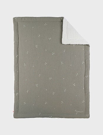 Couverture kaki en gaze coton bio 75x100 cm Noukie's