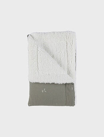 Couverture kaki en gaze coton bio 75x100 cm Noukie's