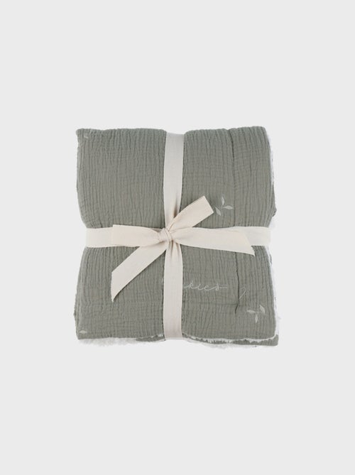 Couverture kaki en gaze coton bio 75x100 cm Noukie's - Kiabi