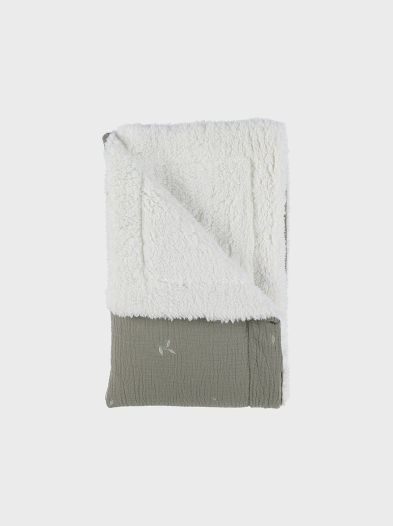 Couverture kaki en gaze coton bio 75x100 cm Noukie's Vert - Kiabi