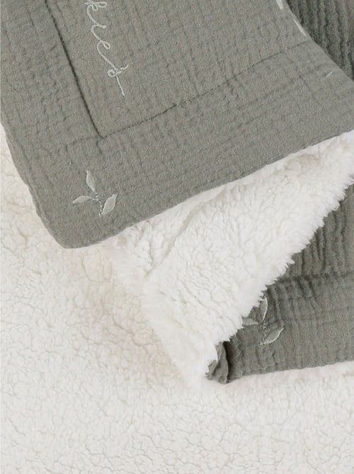 Couverture kaki en gaze coton bio 75x100 cm Noukie's - Kiabi