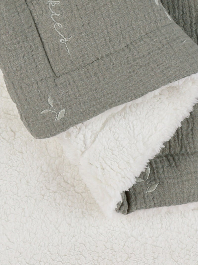 Couverture kaki en gaze coton bio 75x100 cm Noukie's Vert - Kiabi