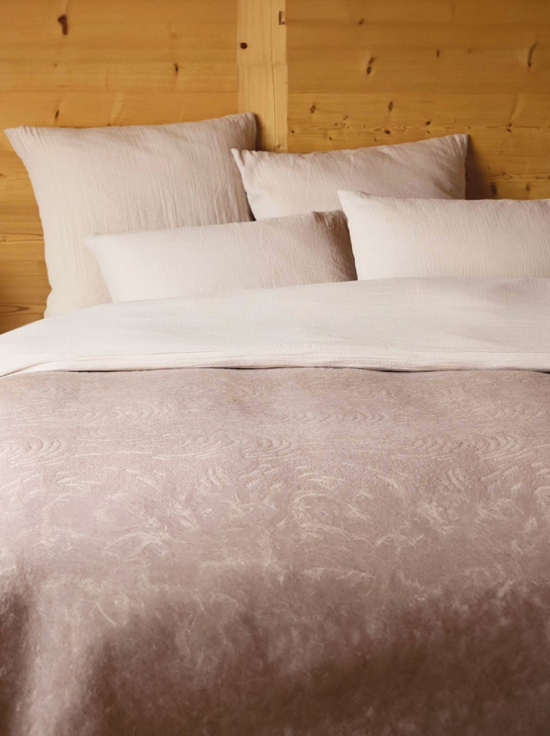 Couverture laine Mérinos très douce Rose pastel - Kiabi