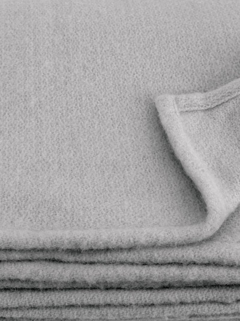 Couverture laine naturelle Gris souris - Kiabi