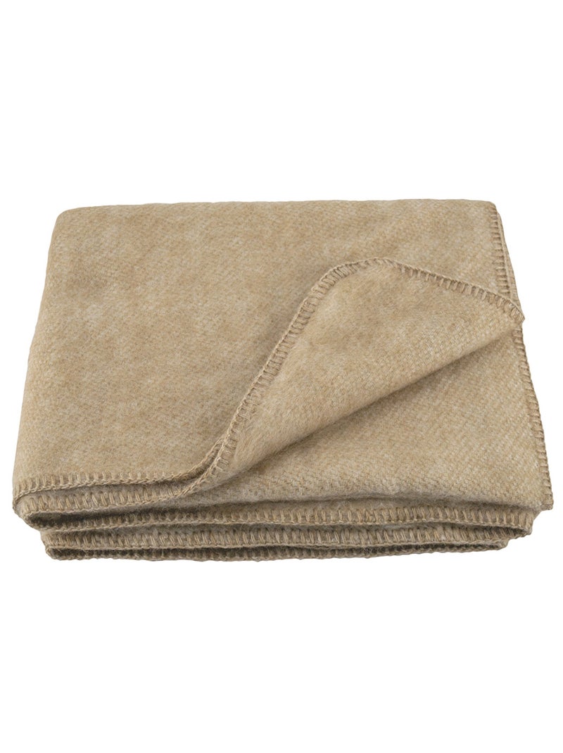 Couverture laine OSLOO Gris chiné - Kiabi