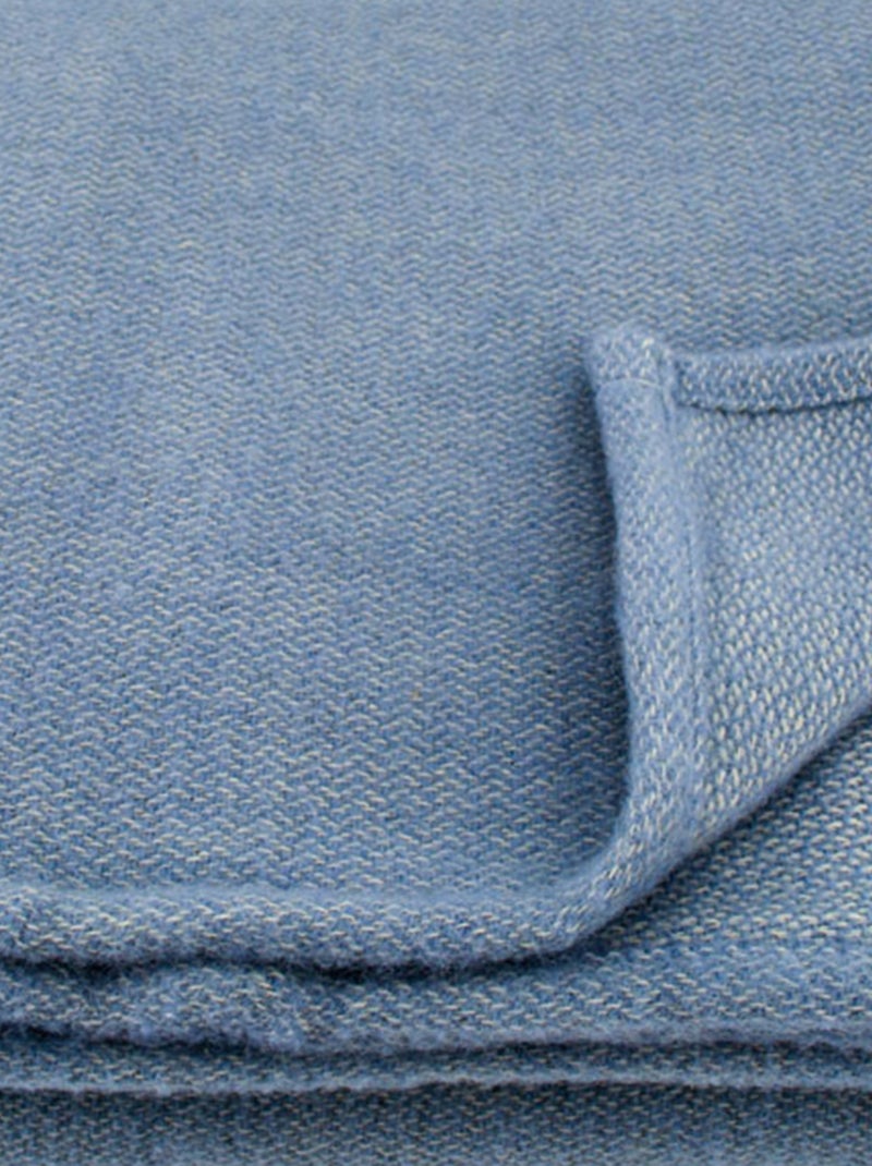 Couverture laine véritable Bleu ciel - Kiabi