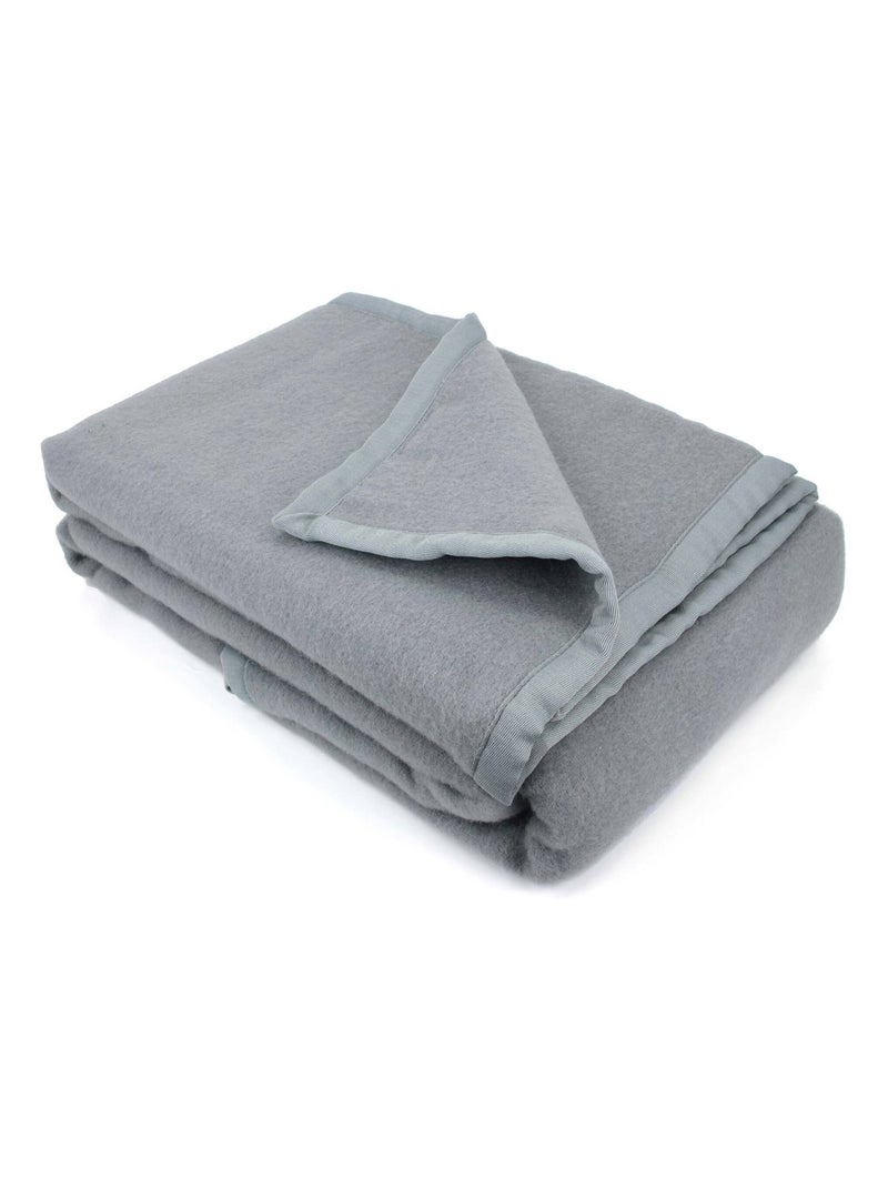 Couverture laine VICTORIA lambswool Gris foncé - Kiabi