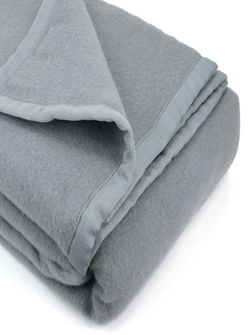 Couverture laine VICTORIA lambswool Gris foncé - Kiabi