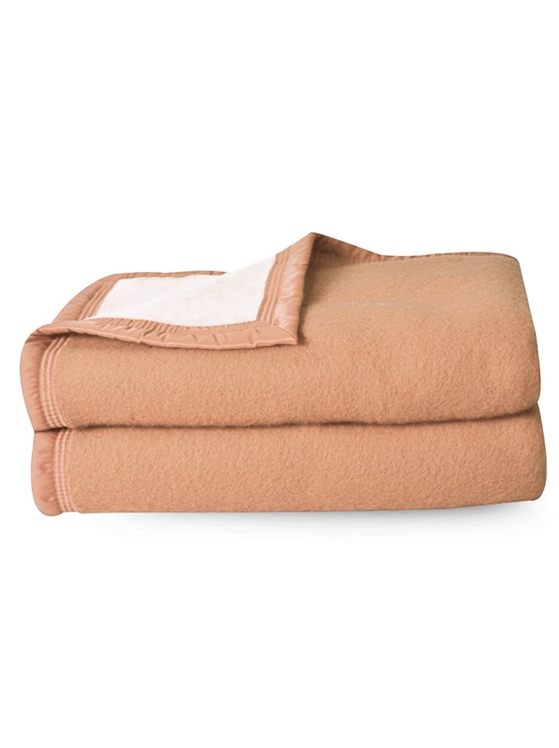 Couverture laine vierge VOLTA woolmark Beige sable - Kiabi