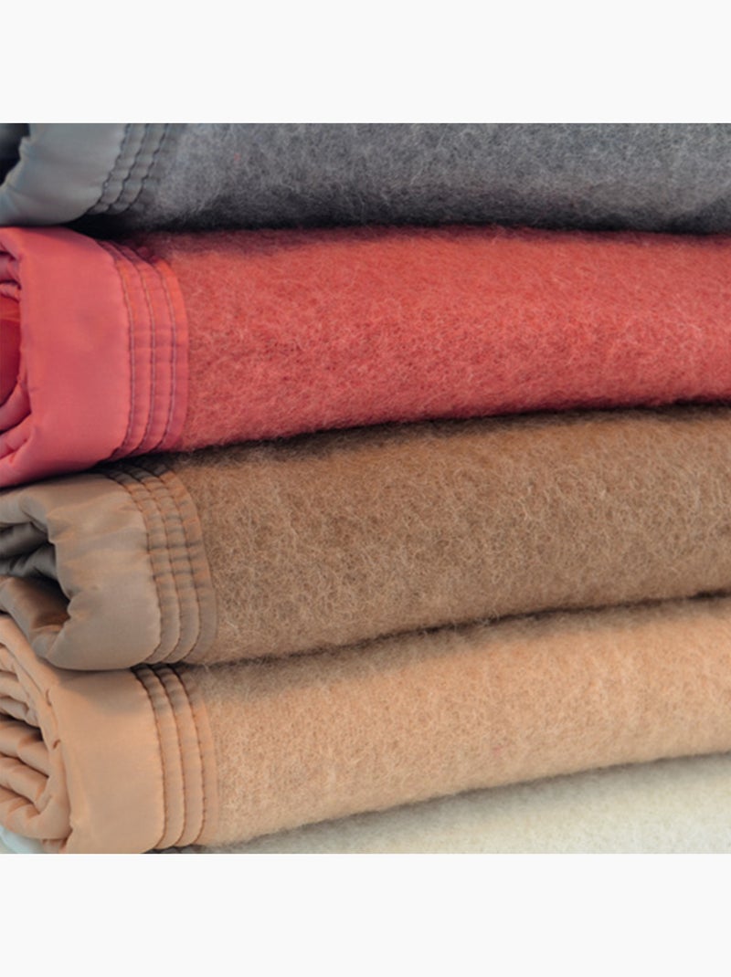 Couverture laine vierge VOLTA woolmark Beige sable - Kiabi