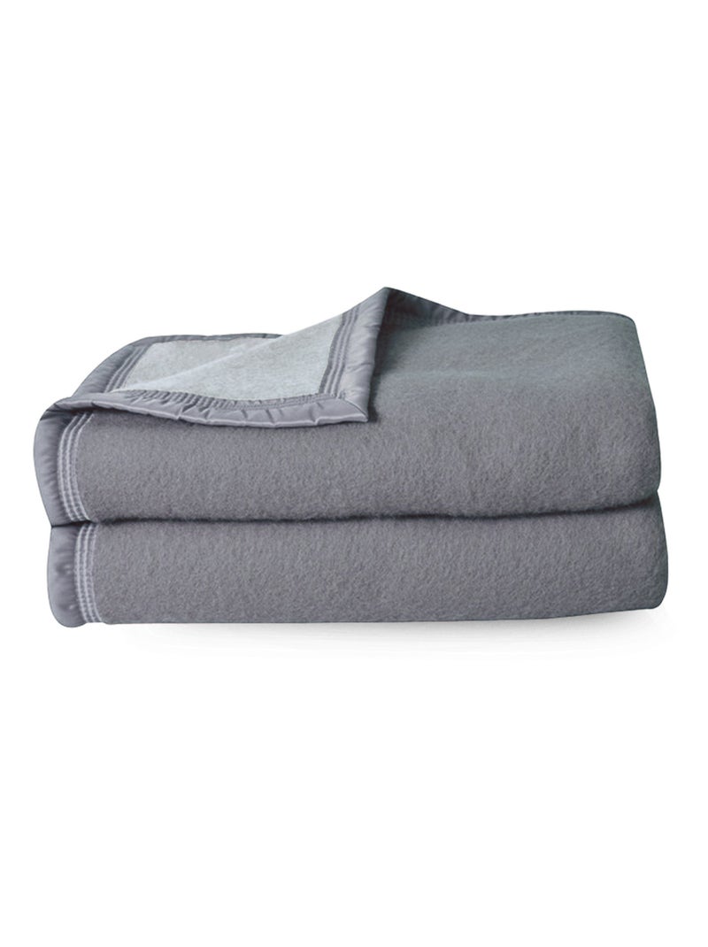 Couverture laine vierge VOLTA woolmark Gris foncé - Kiabi
