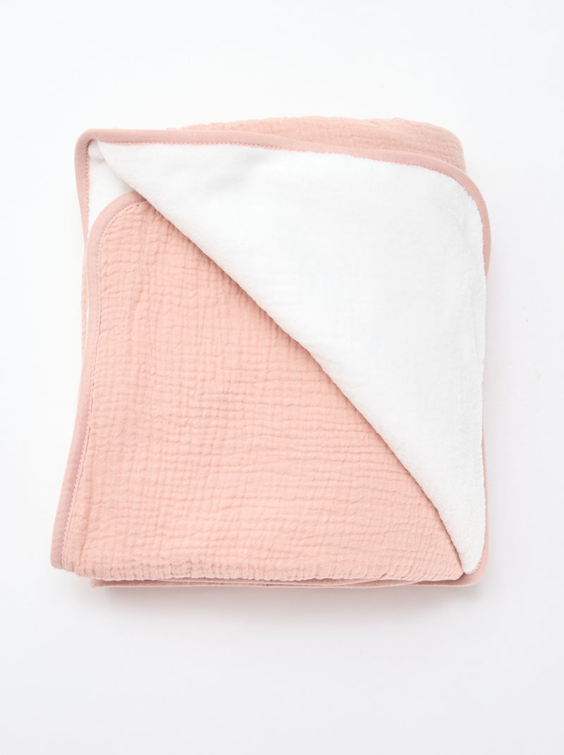 Couverture lange en gaze de coton Rose - Kiabi
