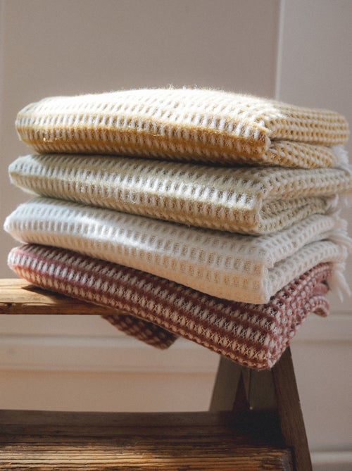 Couverture lit enfant tissu nid d'abeille - Kiabi