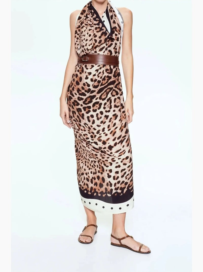 Couverture maxi tropicale mixray Camel - Kiabi
