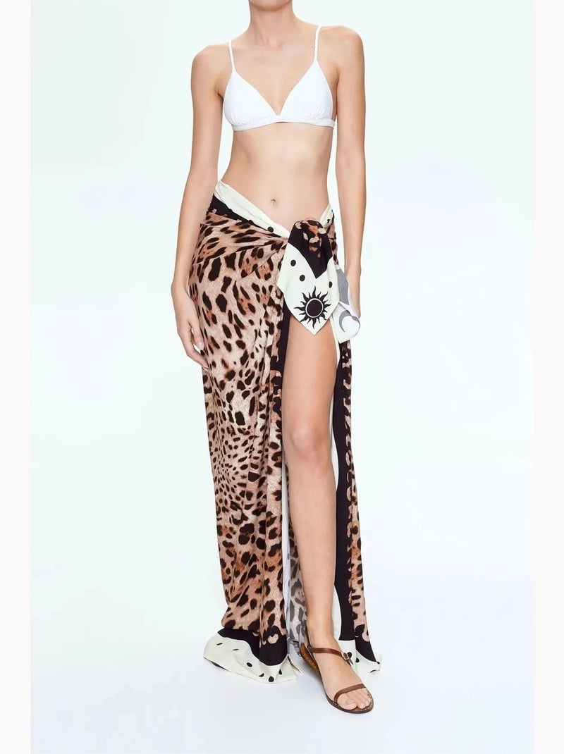 Couverture maxi tropicale mixray Camel - Kiabi